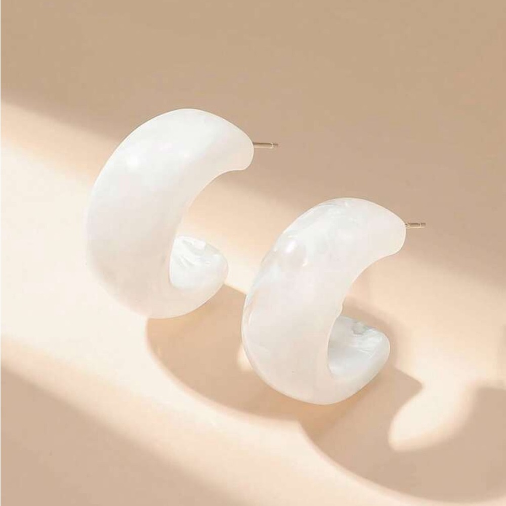 white earrings